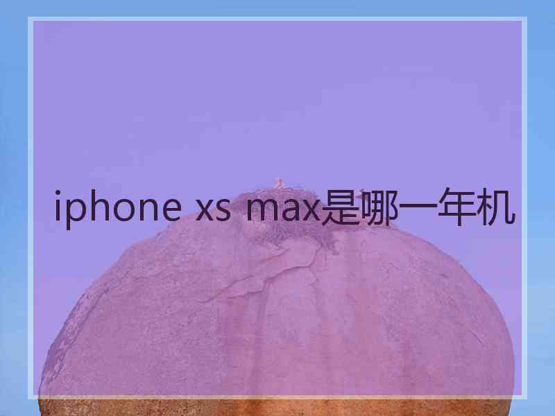 iphone xs max是哪一年机