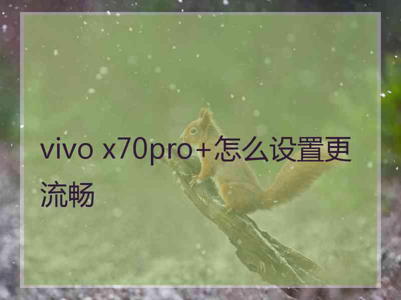 vivo x70pro+怎么设置更流畅