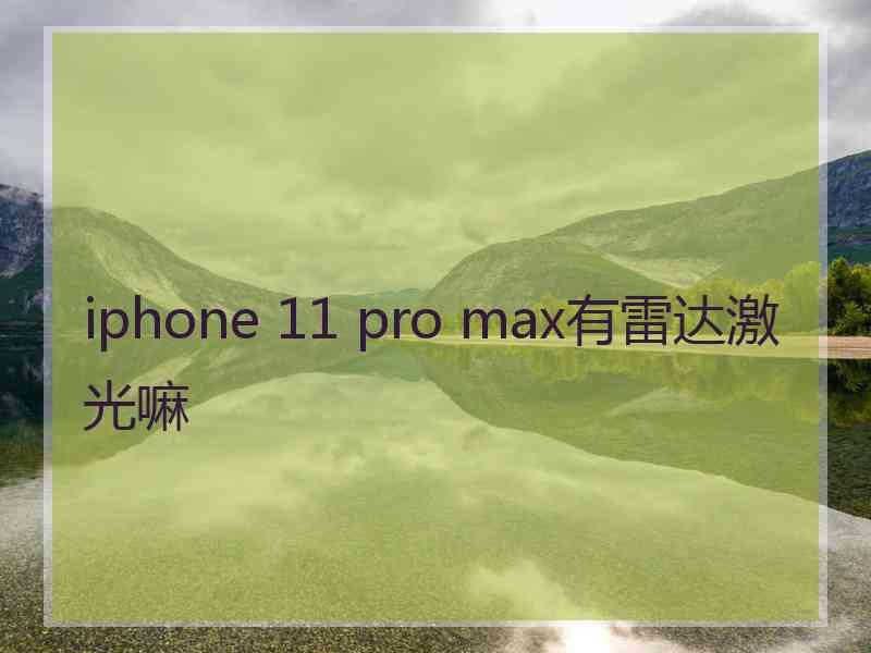 iphone 11 pro max有雷达激光嘛