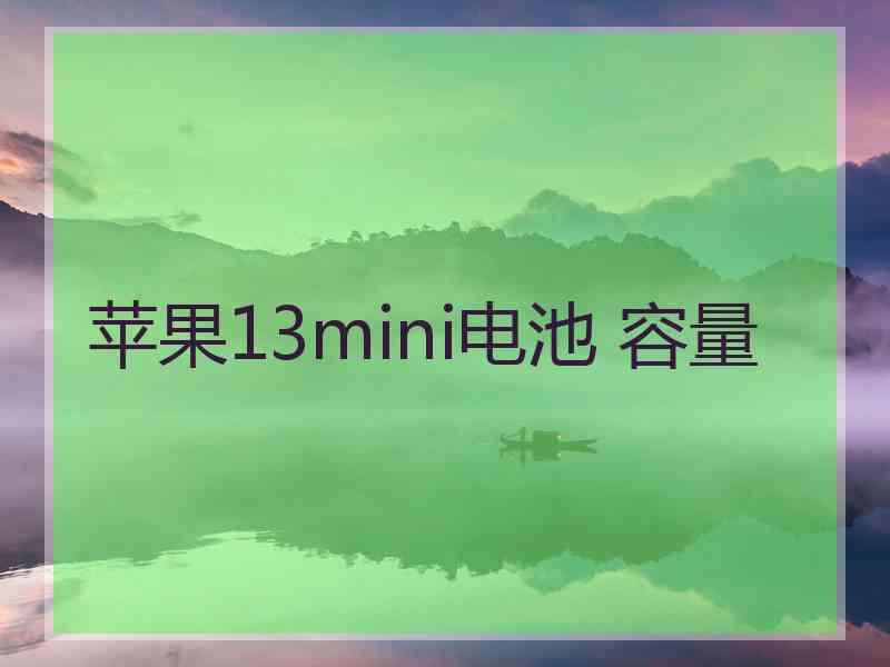 苹果13mini电池 容量