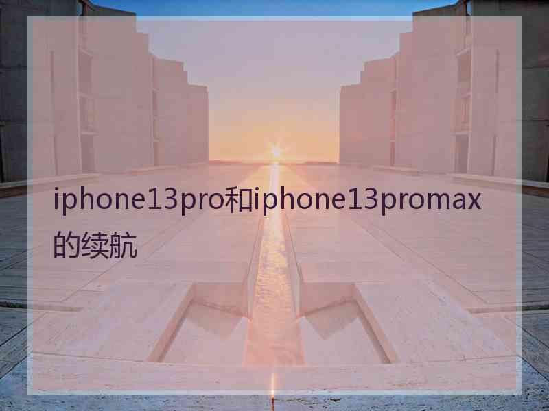 iphone13pro和iphone13promax的续航