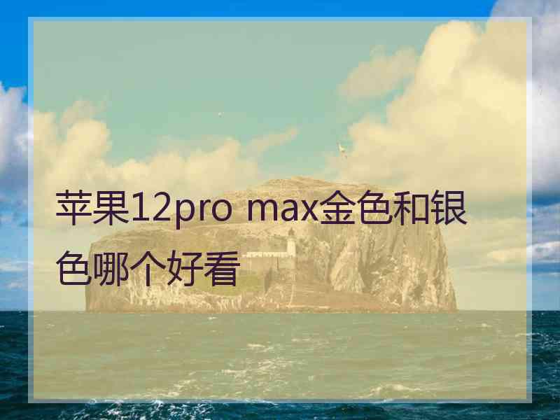 苹果12pro max金色和银色哪个好看