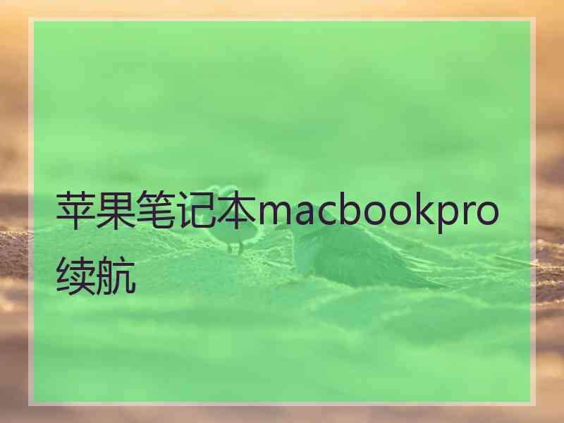 苹果笔记本macbookpro续航