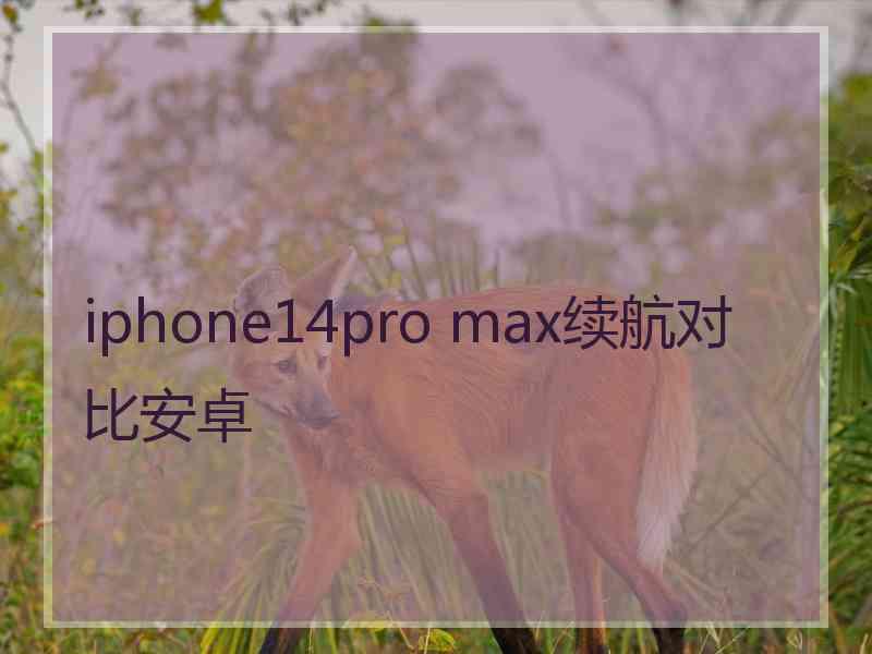 iphone14pro max续航对比安卓