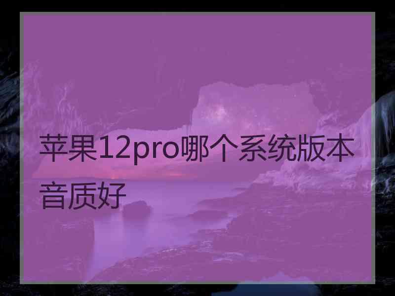 苹果12pro哪个系统版本音质好