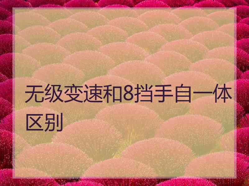 无级变速和8挡手自一体区别