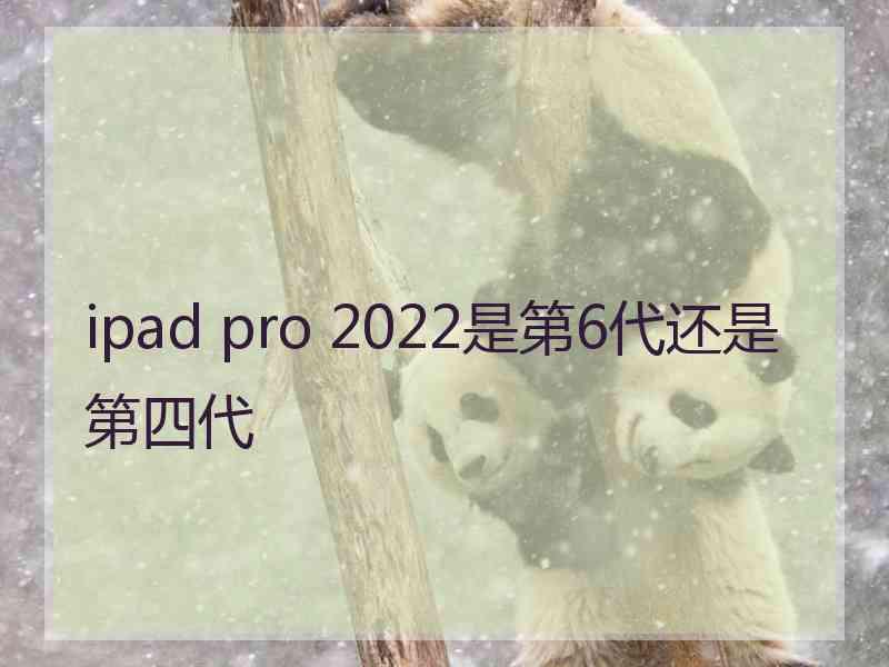 ipad pro 2022是第6代还是第四代