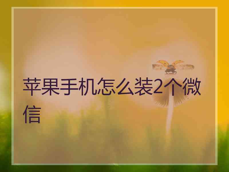 苹果手机怎么装2个微信