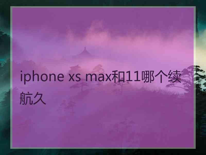 iphone xs max和11哪个续航久