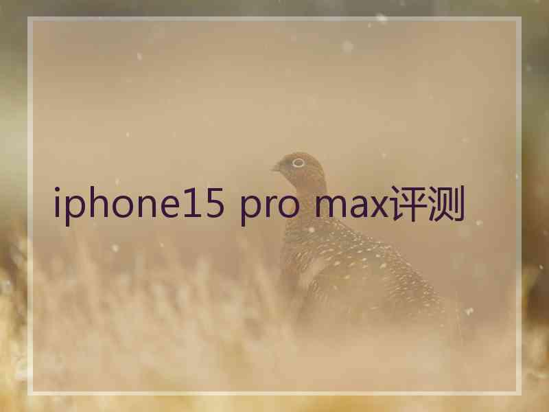 iphone15 pro max评测