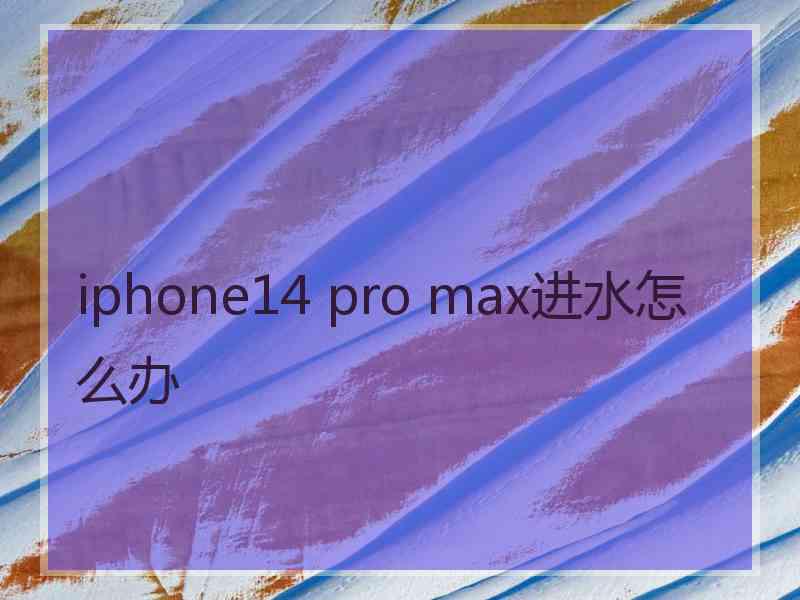 iphone14 pro max进水怎么办