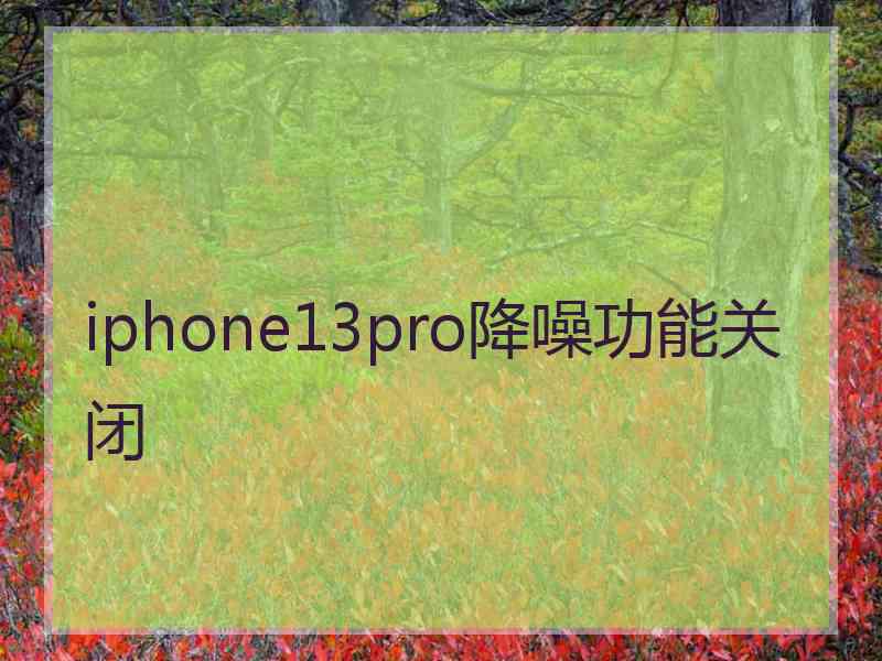 iphone13pro降噪功能关闭