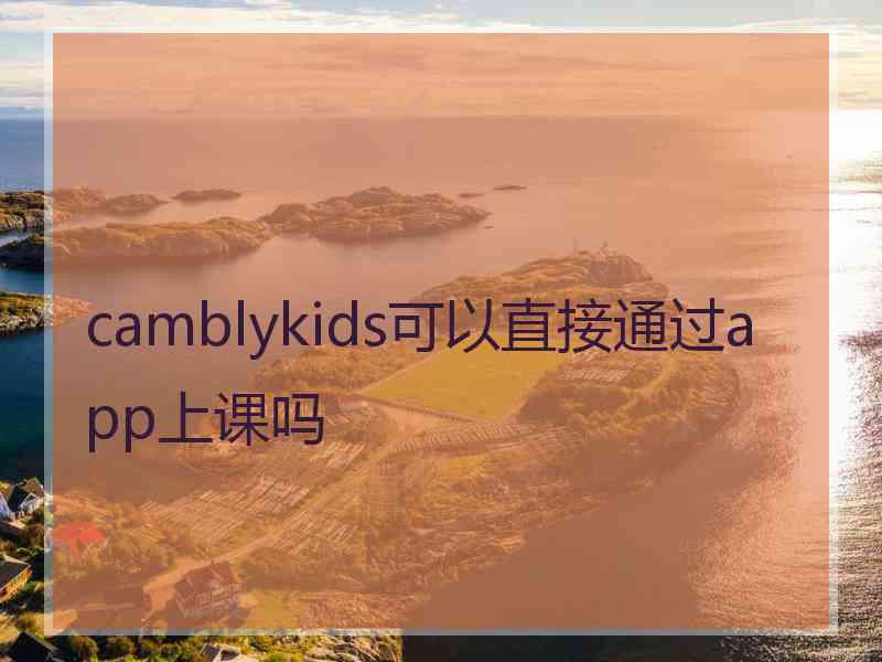 camblykids可以直接通过app上课吗