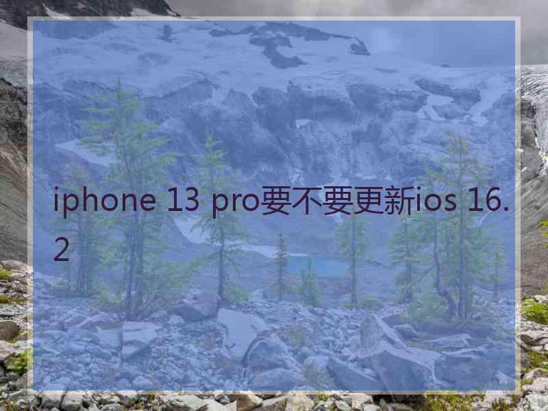 iphone 13 pro要不要更新ios 16.2