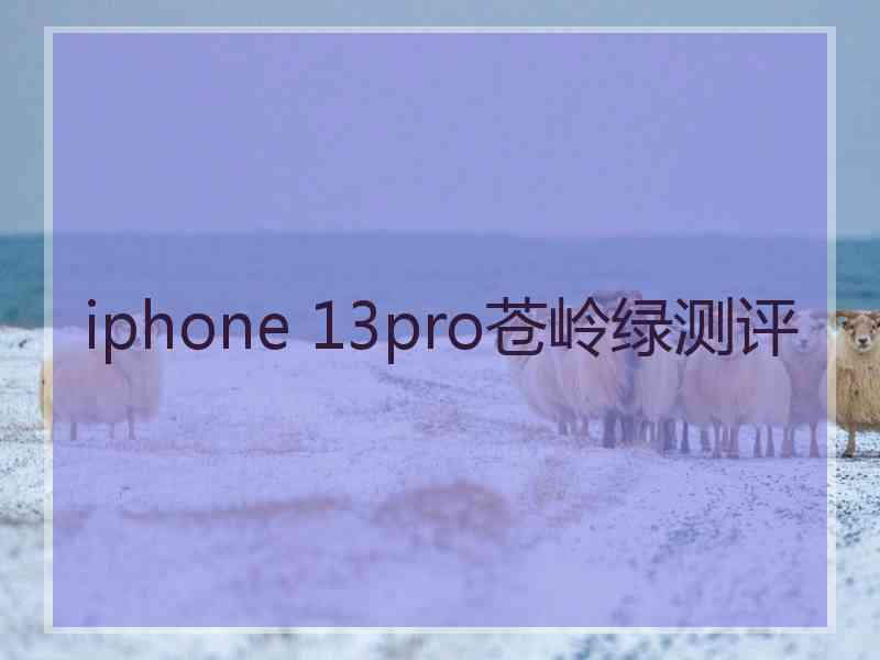 iphone 13pro苍岭绿测评