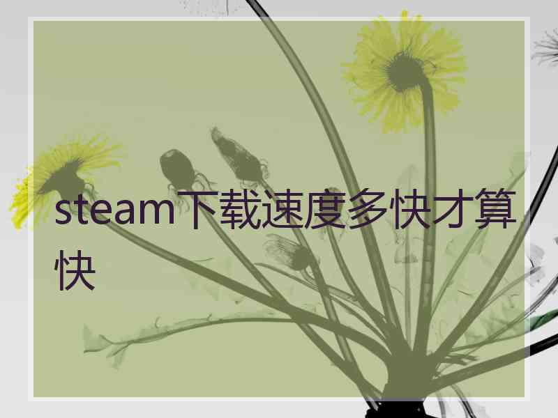 steam下载速度多快才算快