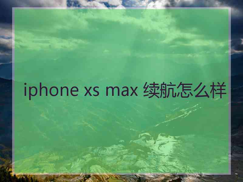 iphone xs max 续航怎么样