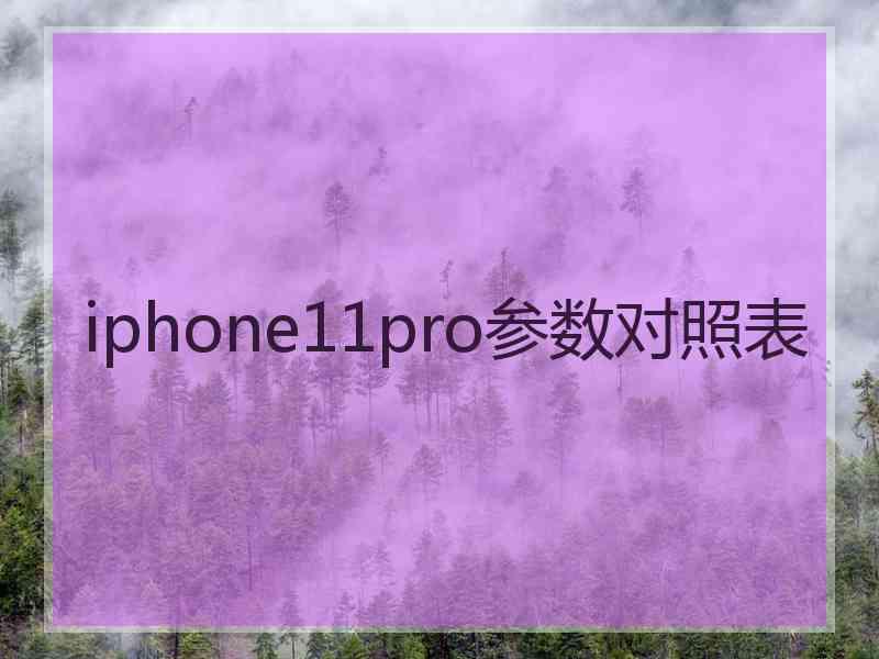 iphone11pro参数对照表