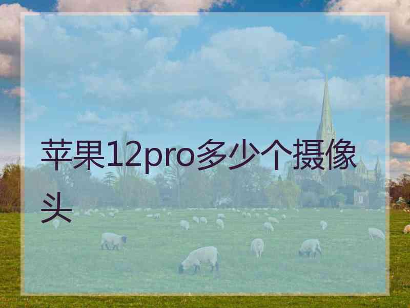 苹果12pro多少个摄像头