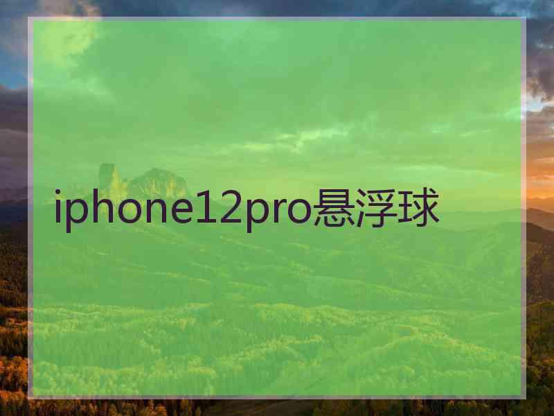 iphone12pro悬浮球