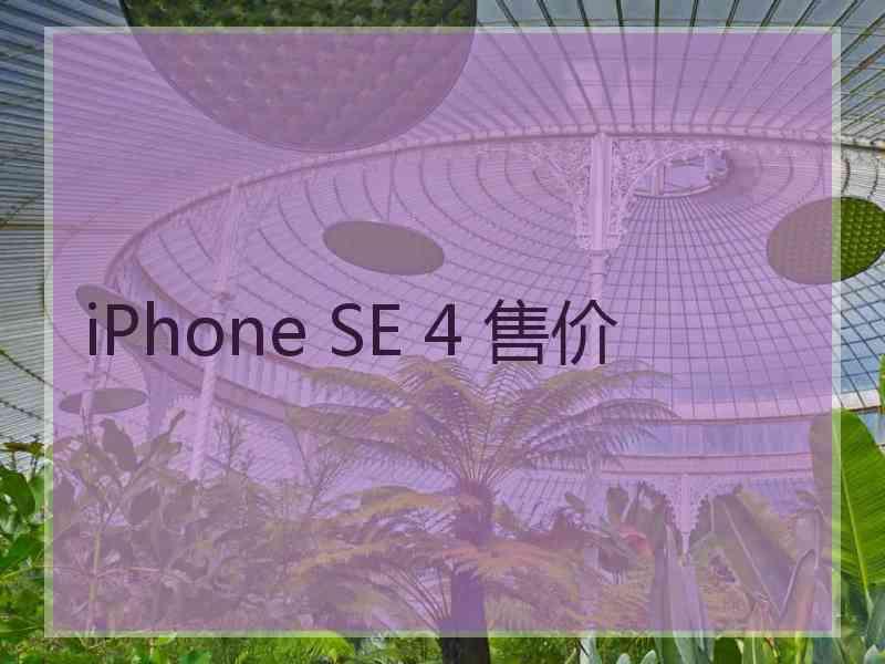 iPhone SE 4 售价