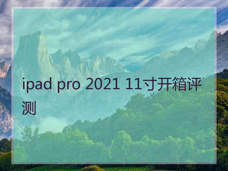 ipad pro 2021 11寸开箱评测