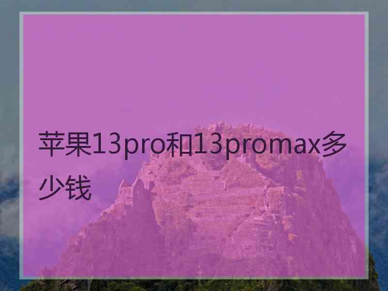 苹果13pro和13promax多少钱