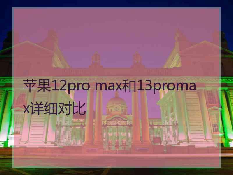 苹果12pro max和13promax详细对比