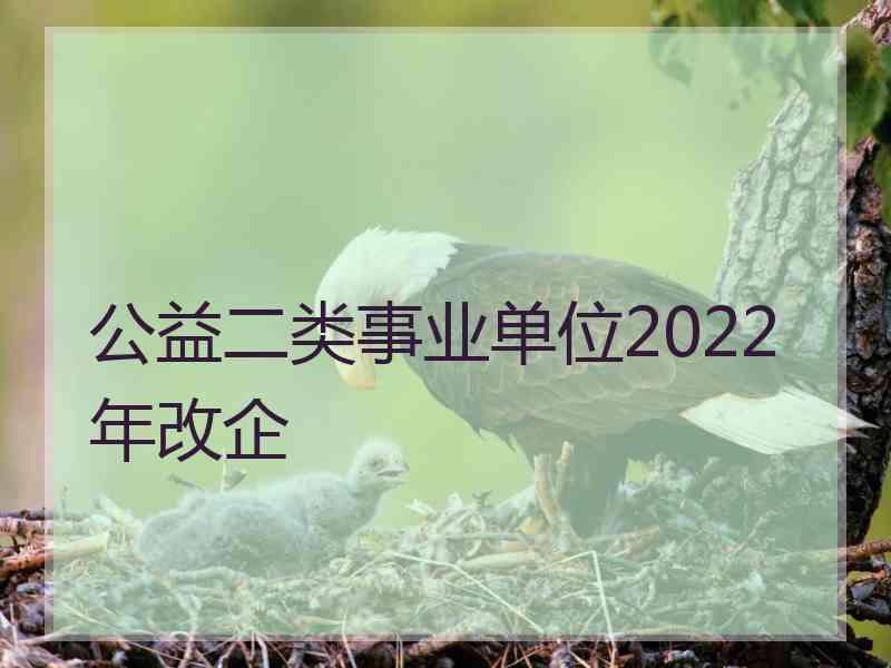 公益二类事业单位2022年改企