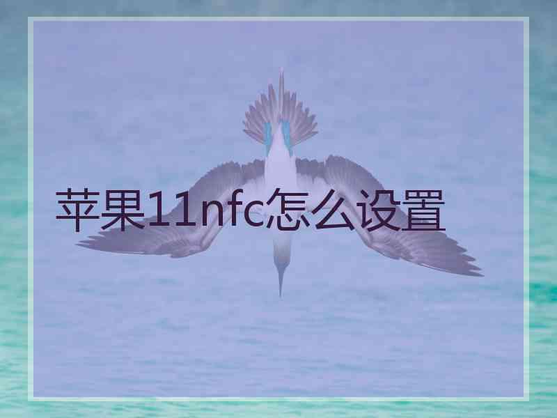 苹果11nfc怎么设置