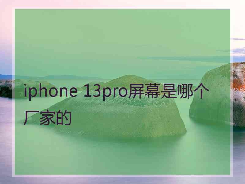 iphone 13pro屏幕是哪个厂家的