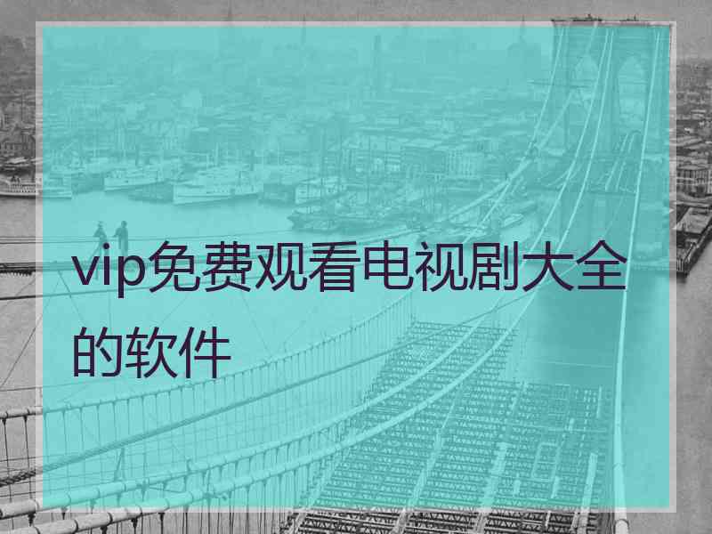 vip免费观看电视剧大全的软件