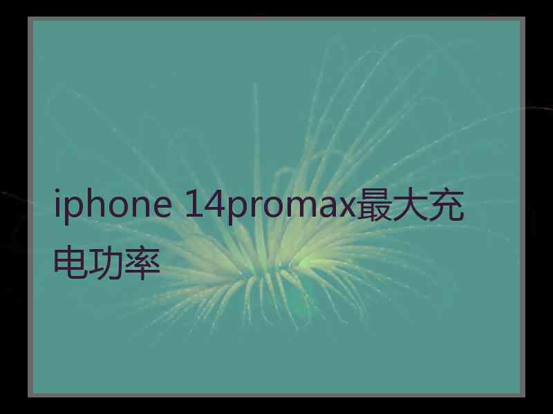 iphone 14promax最大充电功率