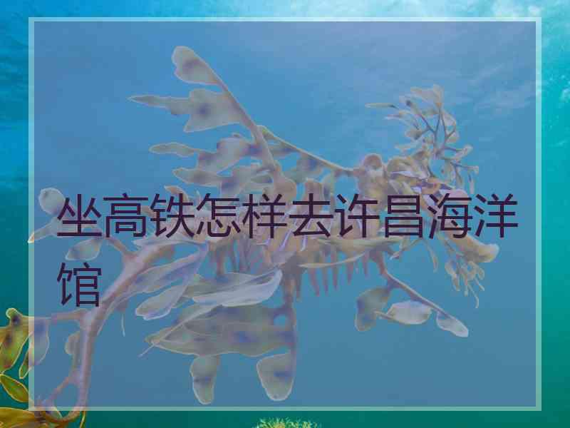 坐高铁怎样去许昌海洋馆