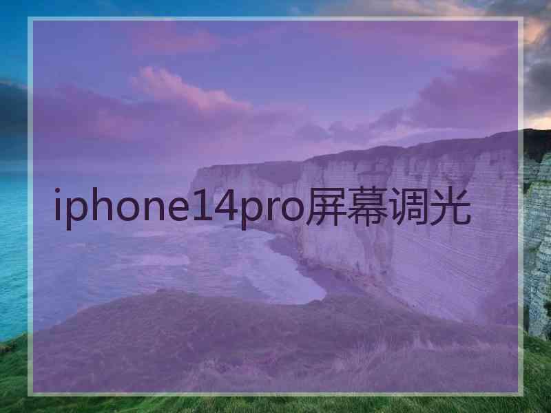 iphone14pro屏幕调光