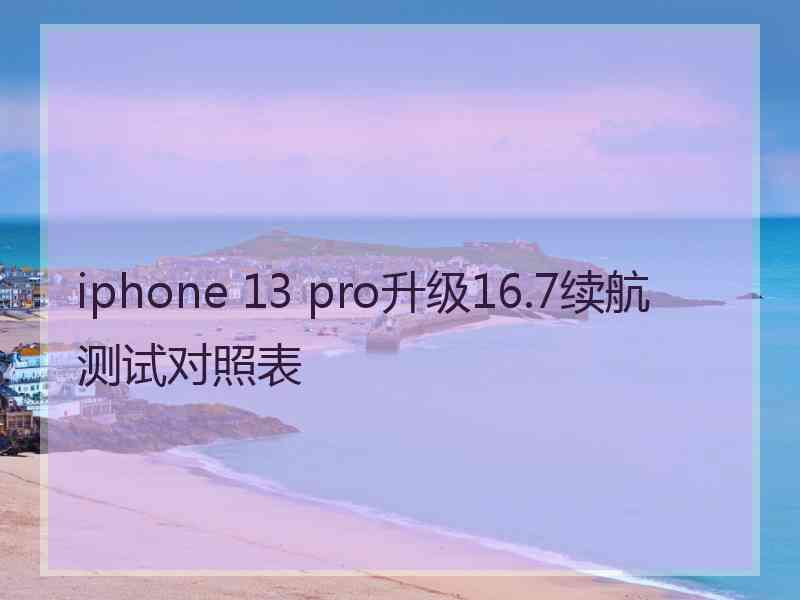 iphone 13 pro升级16.7续航测试对照表