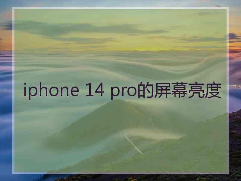 iphone 14 pro的屏幕亮度