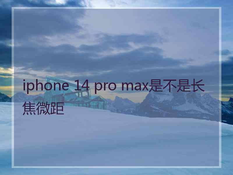 iphone 14 pro max是不是长焦微距