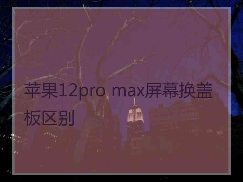 苹果12pro max屏幕换盖板区别