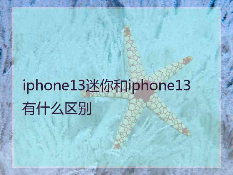 iphone13迷你和iphone13有什么区别