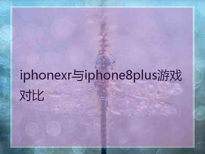 iphonexr与iphone8plus游戏对比