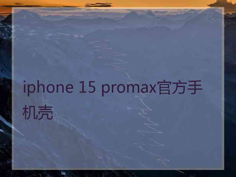 iphone 15 promax官方手机壳