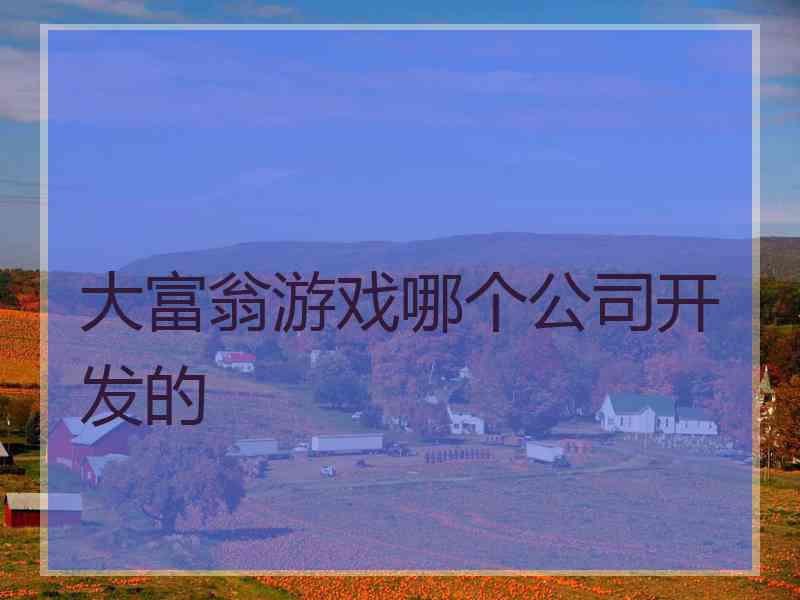 大富翁游戏哪个公司开发的