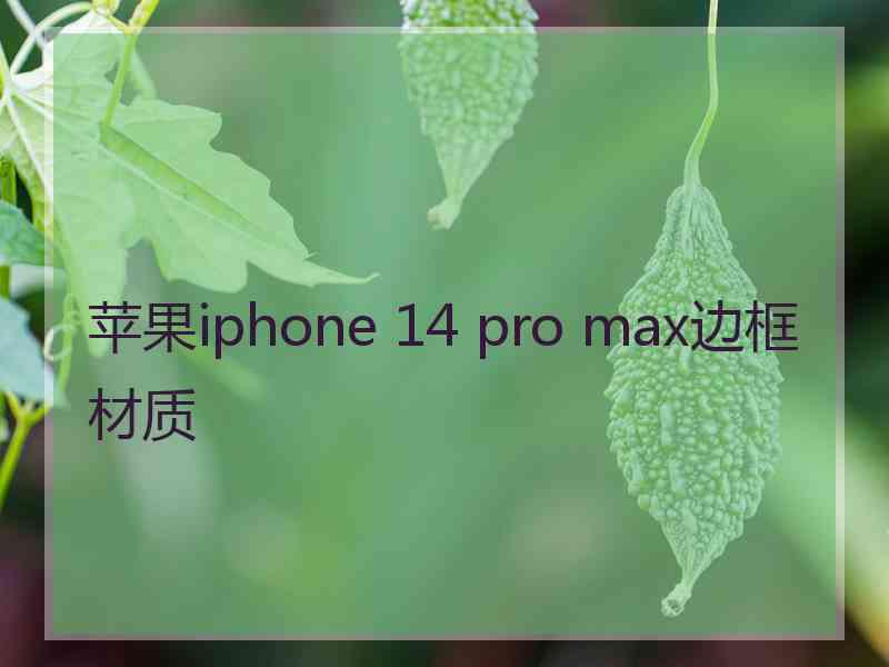 苹果iphone 14 pro max边框材质