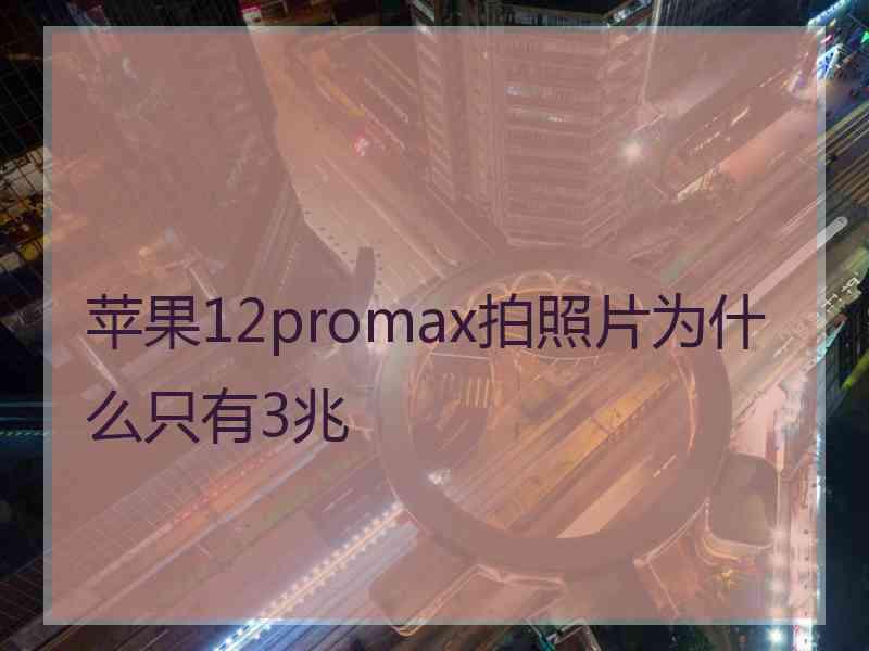 苹果12promax拍照片为什么只有3兆