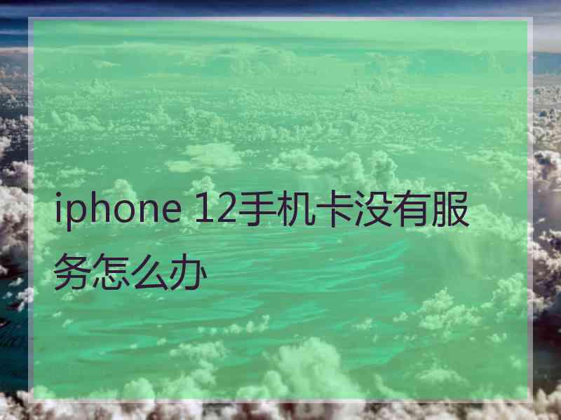 iphone 12手机卡没有服务怎么办