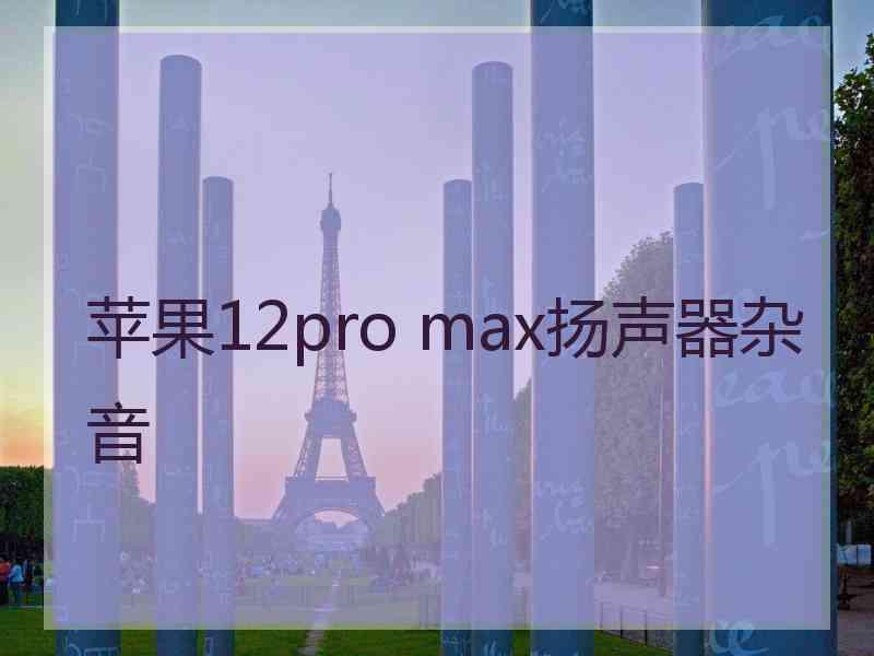 苹果12pro max扬声器杂音