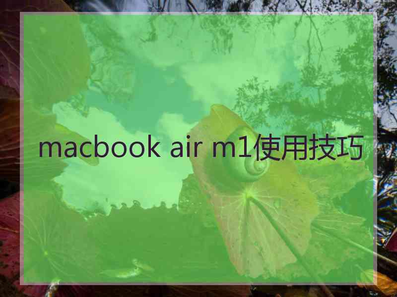 macbook air m1使用技巧