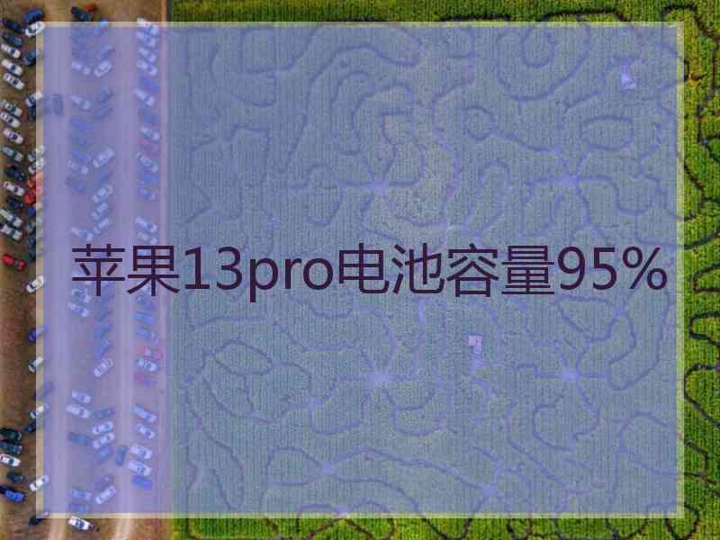 苹果13pro电池容量95%