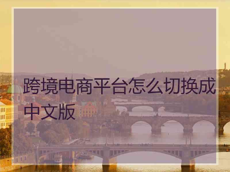 跨境电商平台怎么切换成中文版